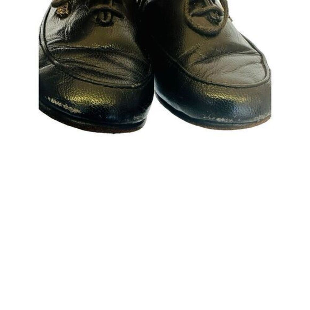 Vintage Louis Carmini Volpe Black Leather Childs Shoes 6 1/2 Dress Shoe Retro - Picture 8 of 13